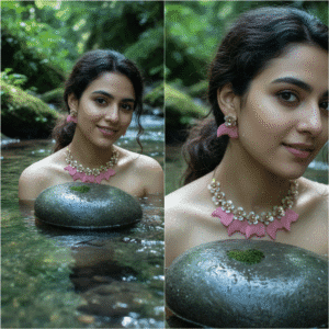 Pink Butterfly Statement Necklace Set