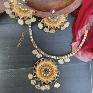 Sunmica Printed Statement Necklace Set