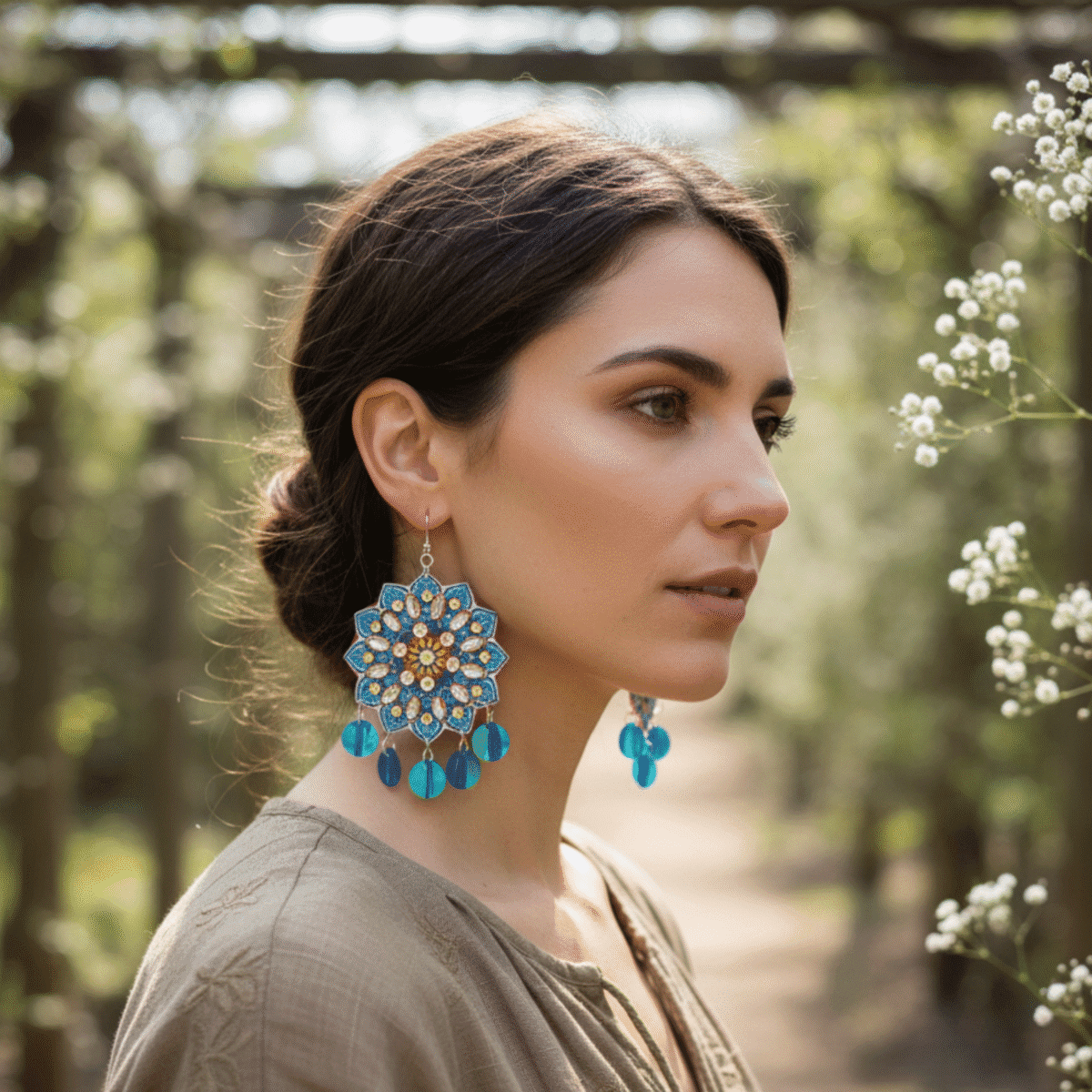 Mandala Art Statement Earrings - Image 10