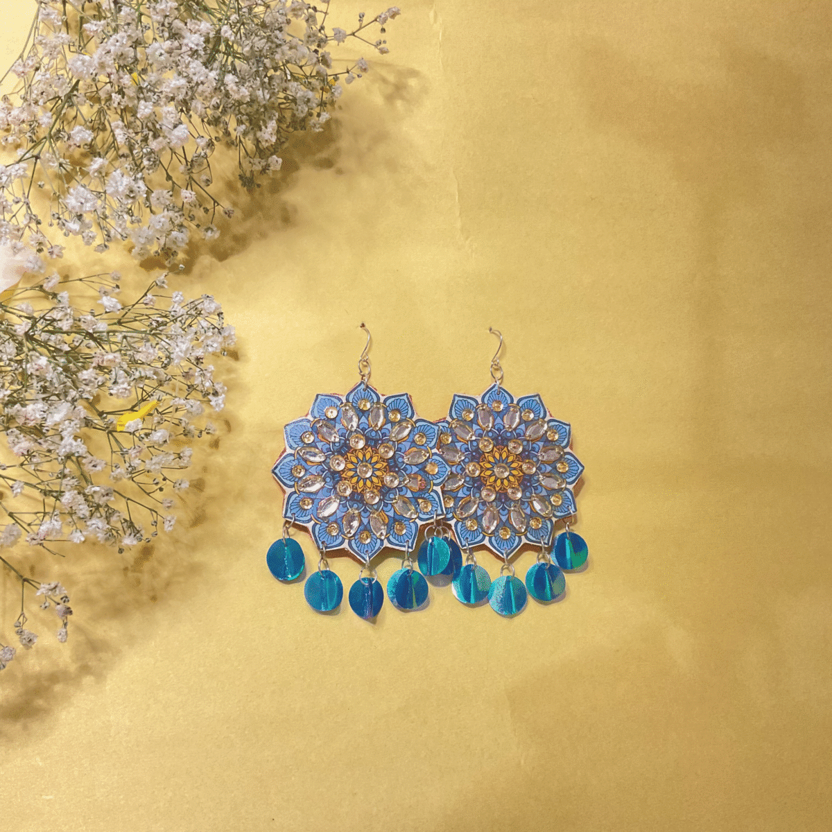 Mandala Art Statement Earrings - Image 4
