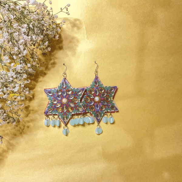 Mandala Art Statement Earrings - Image 2
