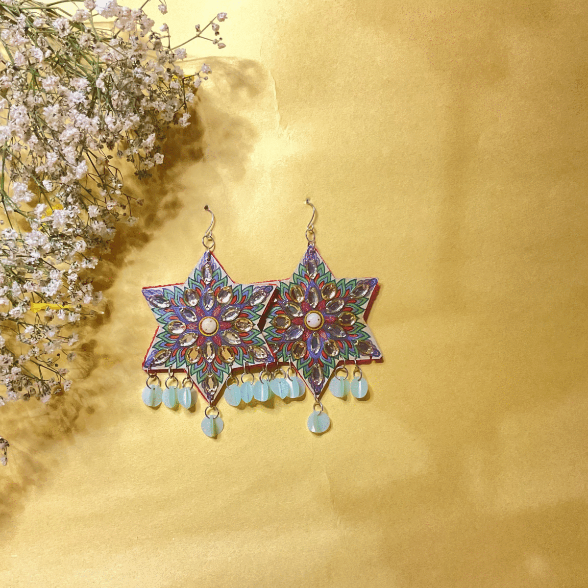 Mandala Art Statement Earrings - Image 2