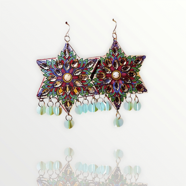 Mandala Art Statement Earrings - Image 7