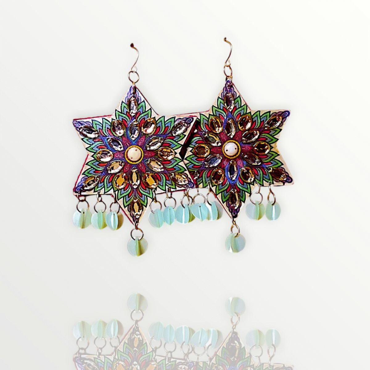 Mandala Art Statement Earrings - Image 7
