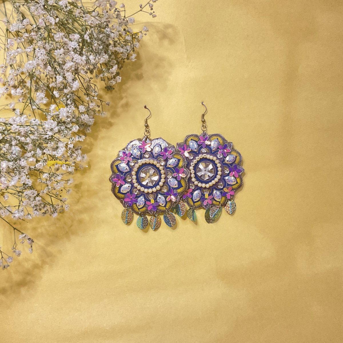 Mandala Art Statement Earrings - Image 6