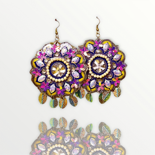 Mandala Art Statement Earrings - Image 5