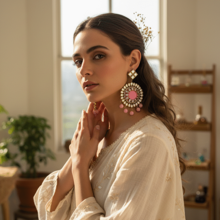 Royal Radiance Kundan Earrings - Image 5