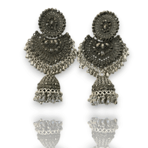 Oxidized Chandbali Jhumka Set