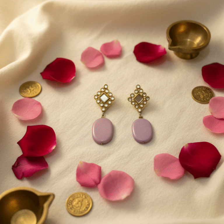 Heritage Kundan Statement Earrings- - Image 16