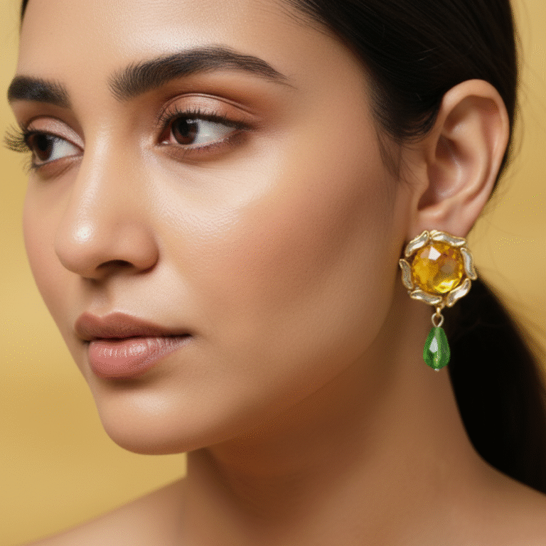 Heritage Kundan Statement Earrings- - Image 19