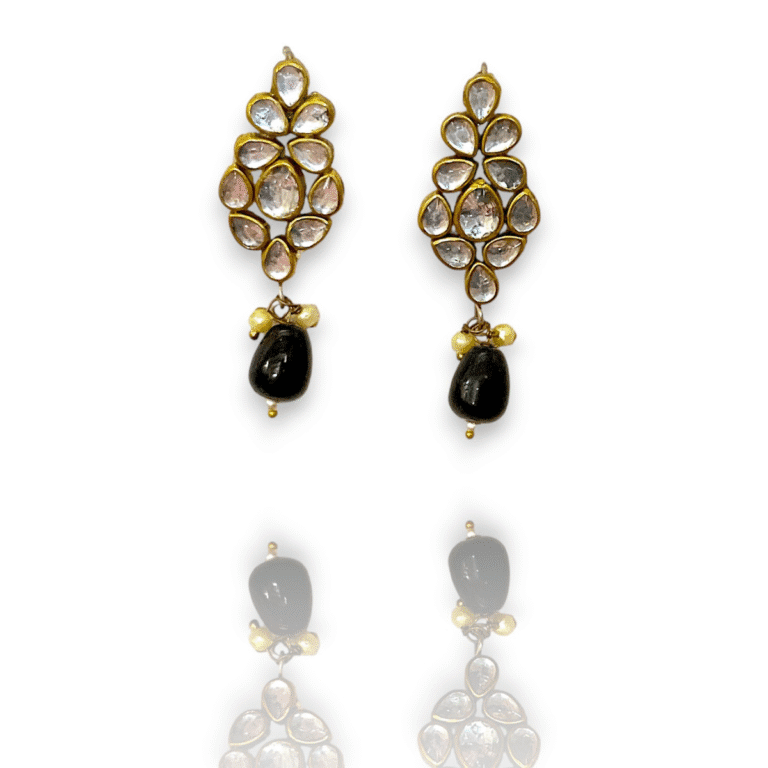 Heritage Kundan Statement Earrings- - Image 4