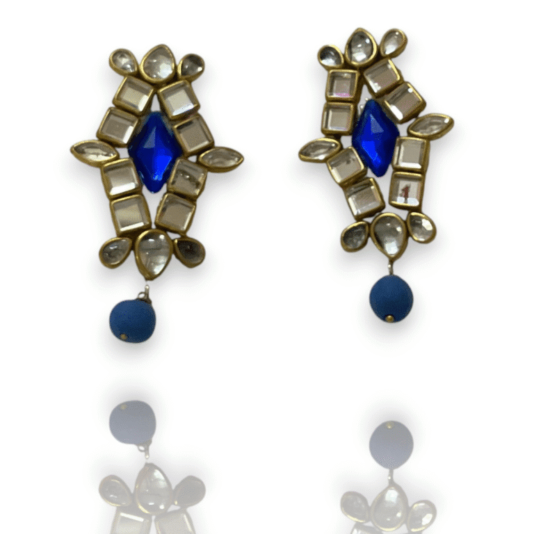 Heritage Kundan Statement Earrings- - Image 2