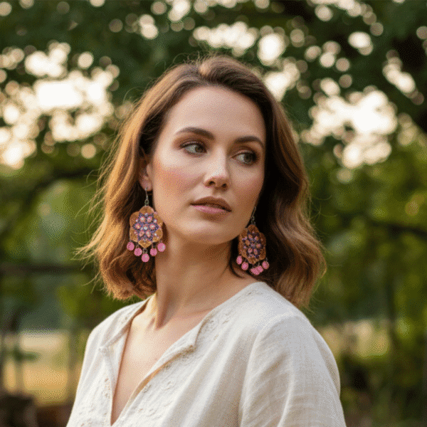 Geometric Mandala Statement Earrings - Image 10
