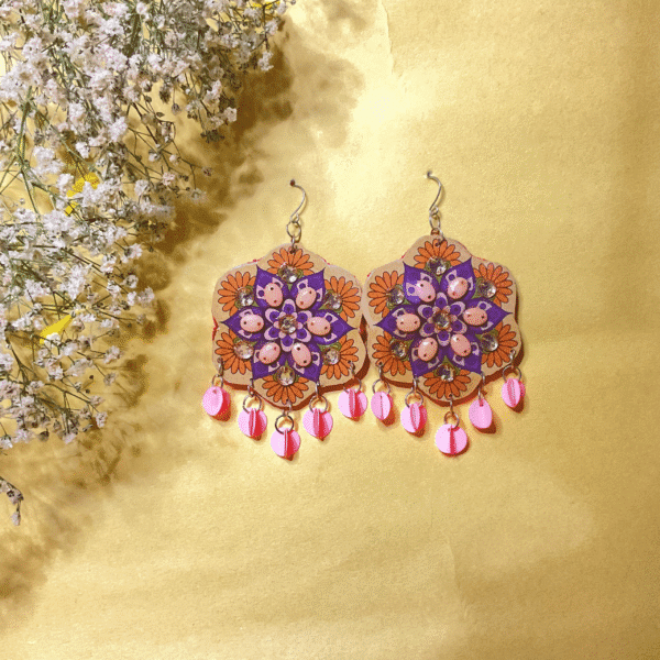 Geometric Mandala Statement Earrings - Image 7