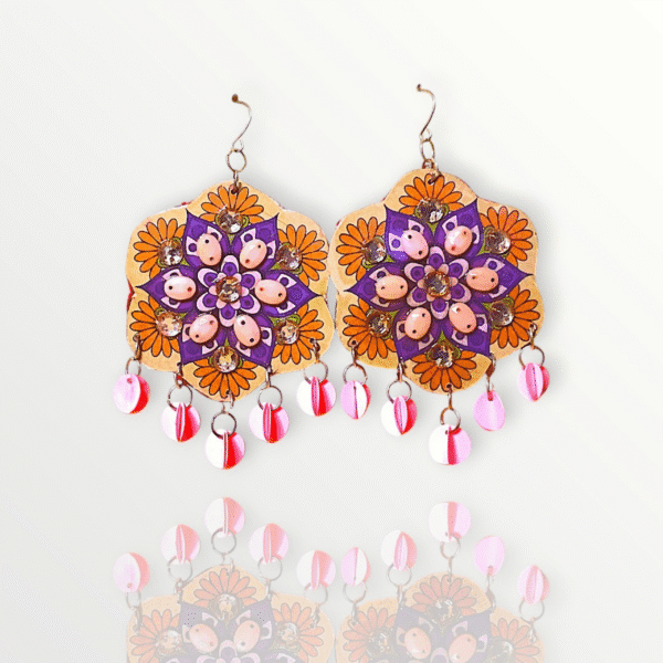 Geometric Mandala Statement Earrings