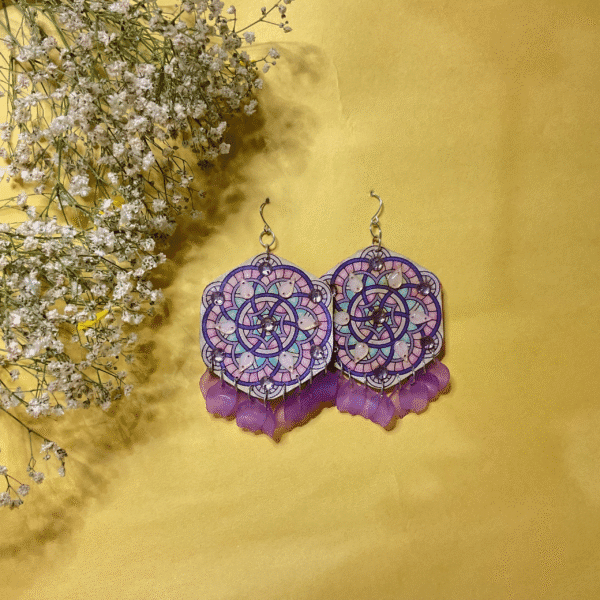 Geometric Mandala Statement Earrings - Image 5
