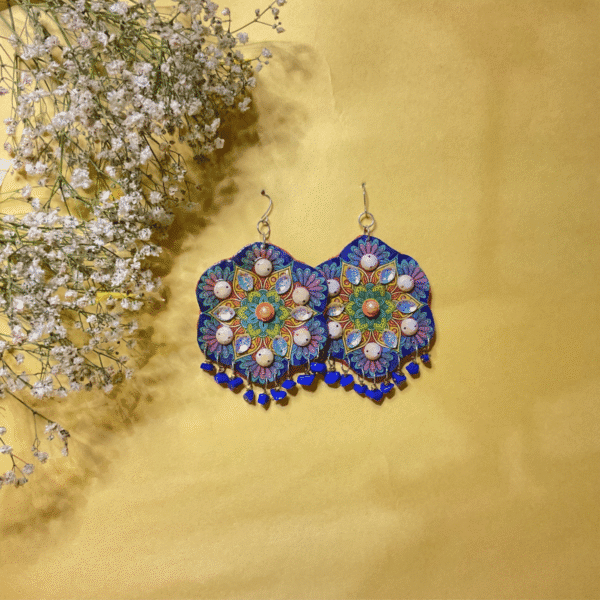 Geometric Mandala Statement Earrings - Image 4