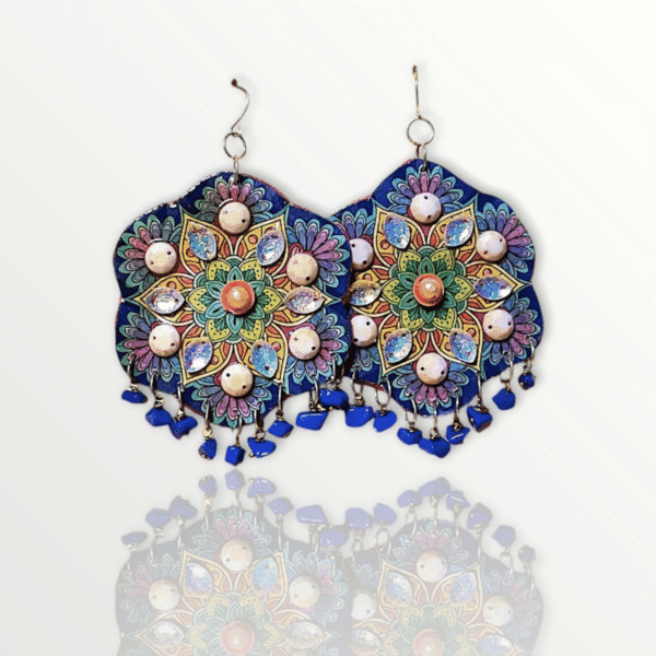 Geometric Mandala Statement Earrings - Image 2