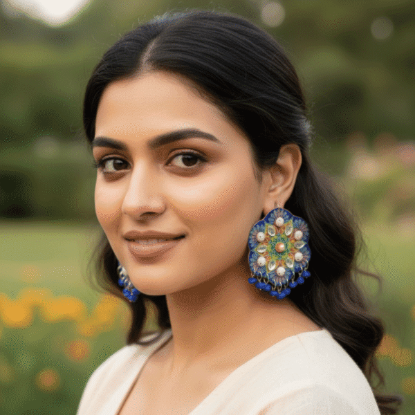 Geometric Mandala Statement Earrings - Image 3