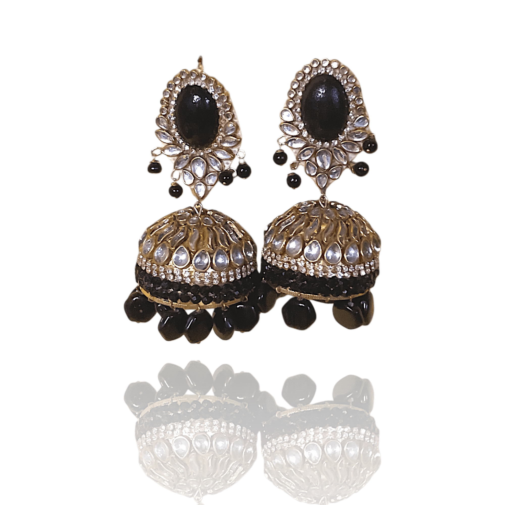 kundan-stone-jhumka-pearl-drops - Image 4