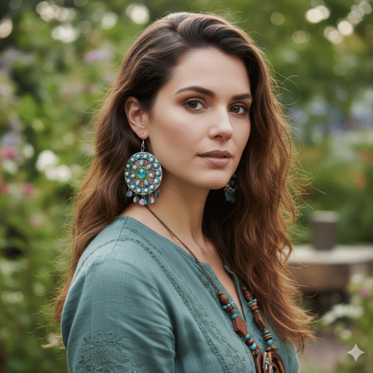 Boho Bloom Statement Earrings - Image 5