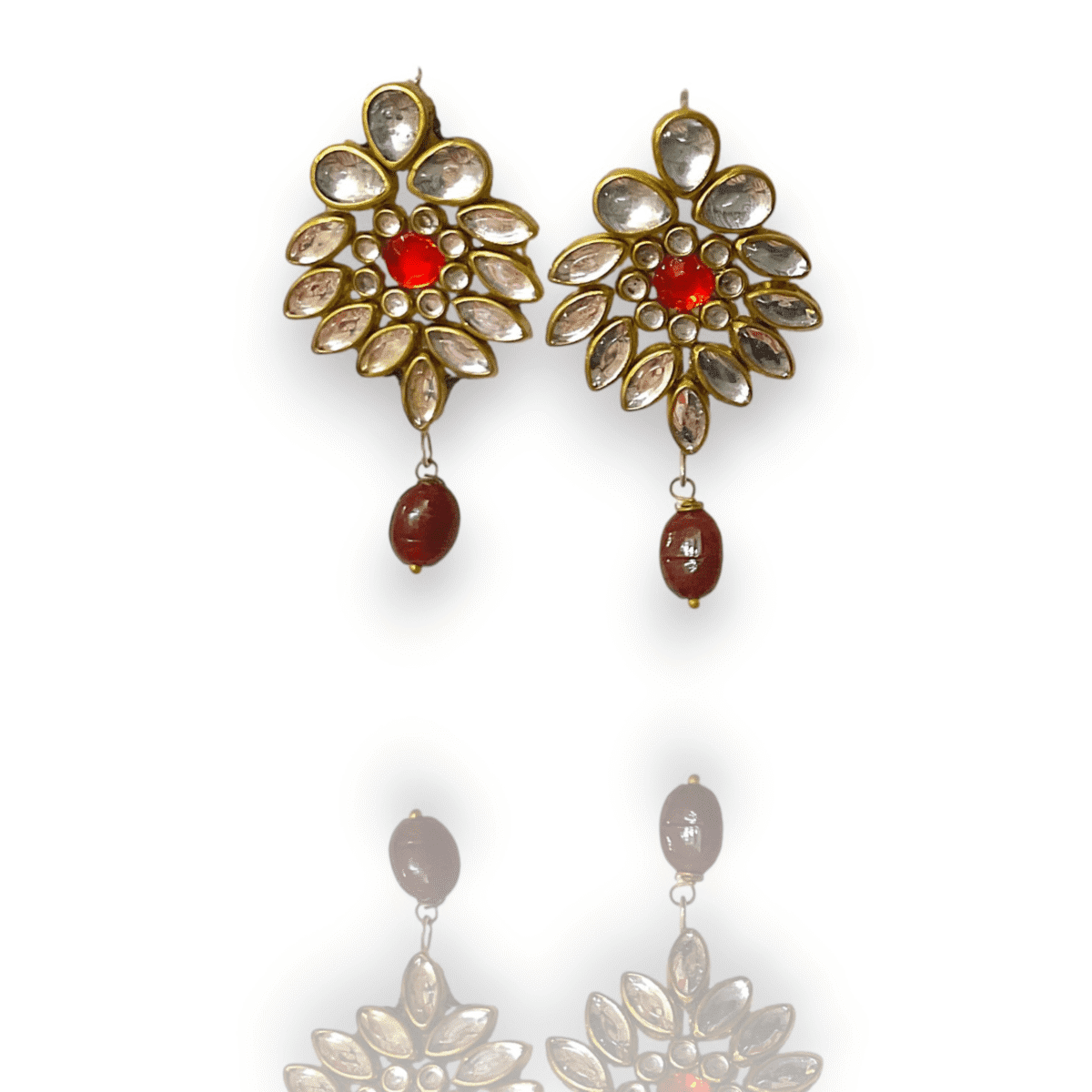 Heritage Kundan Statement Earrings- - Image 15