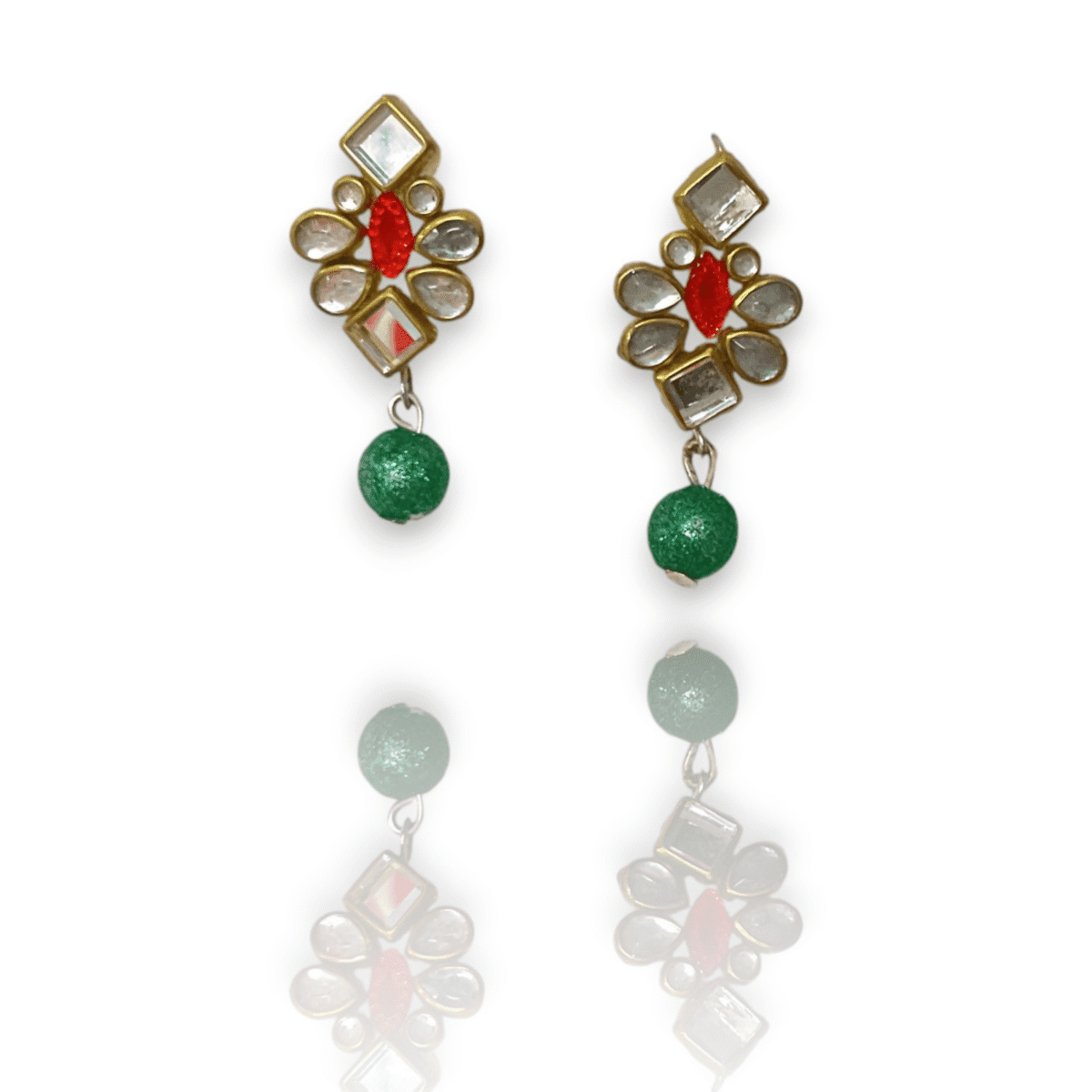 Heritage Kundan Statement Earrings- - Image 17