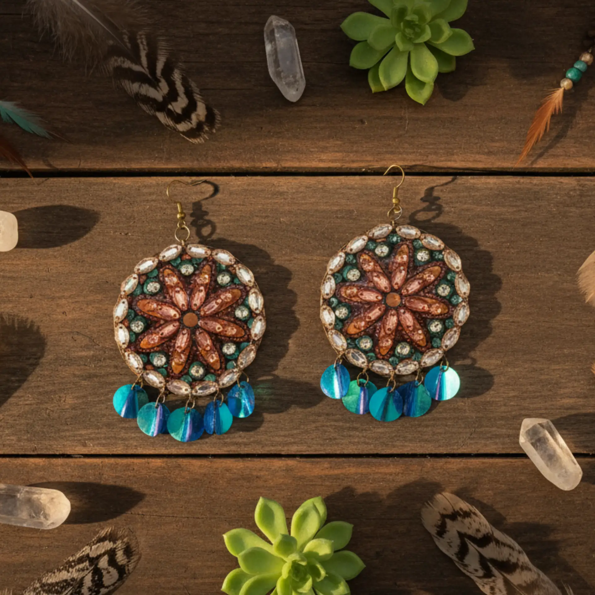 Boho Bloom Statement Earrings - Image 3